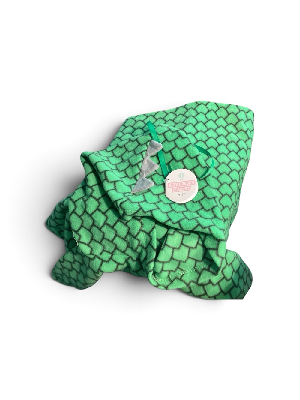 Kids Green Dragon Hooded Blanket 23”x27” NWT